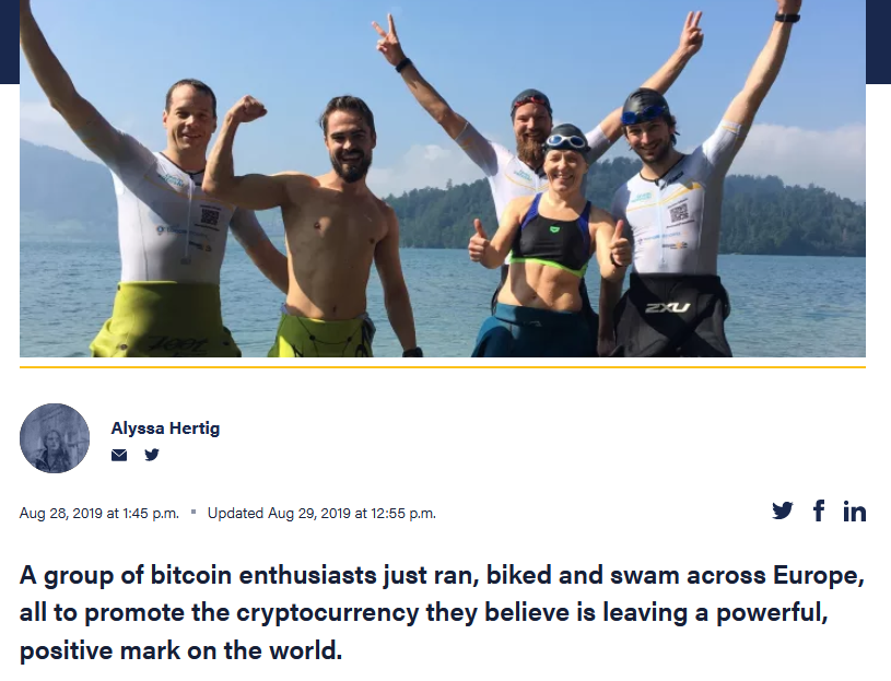 CoinDesk - They Biked, Ran and Swam Over 200 Miles Across Europe - All for Bitcoin