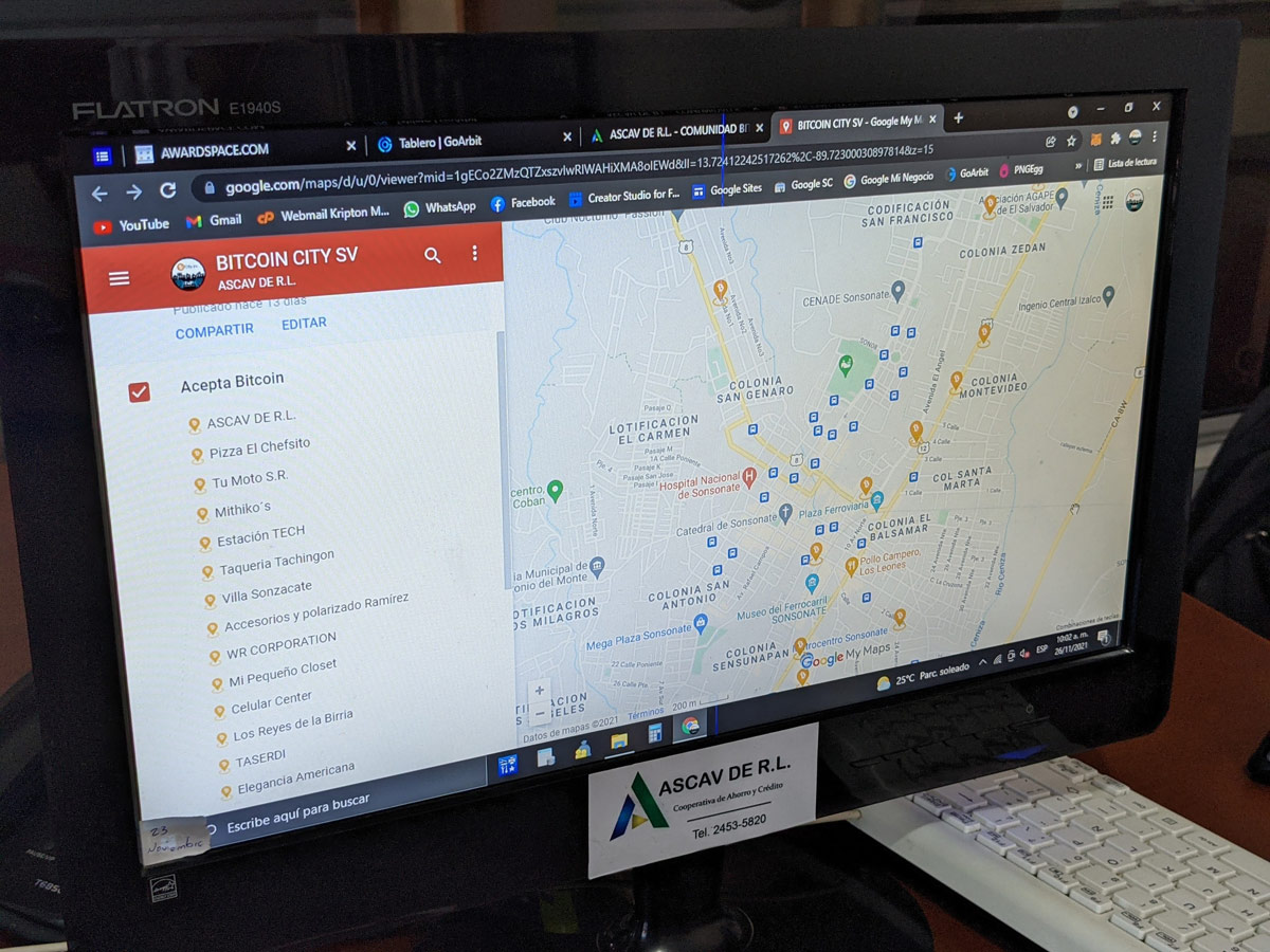 Map of local businesses accepting bitcoin