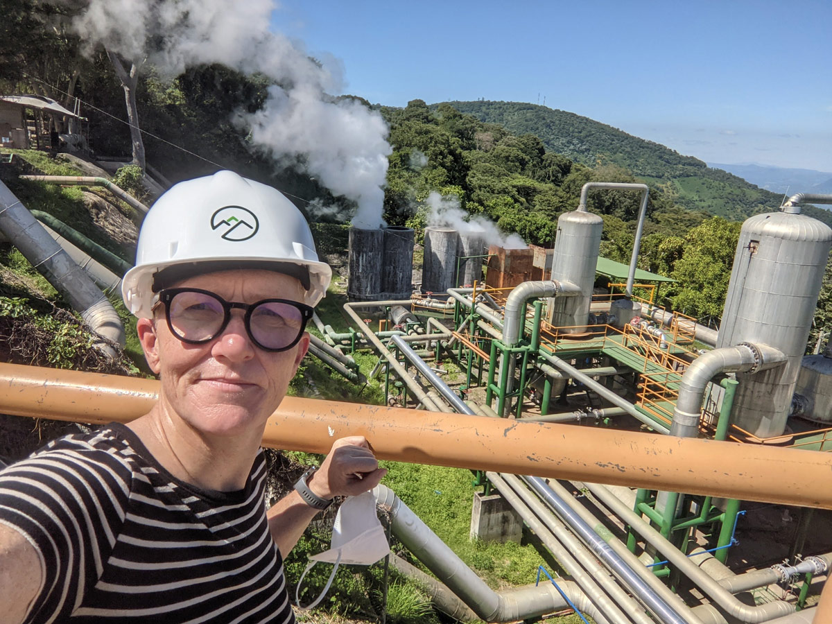 Harnessing hot water and steam from the volcano