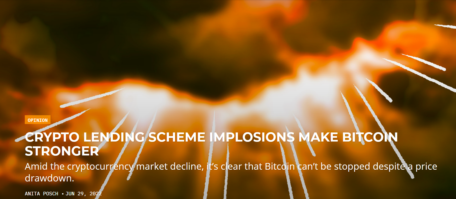 Crypto Lending Scheme Implosions Make Bitcoin Stronger