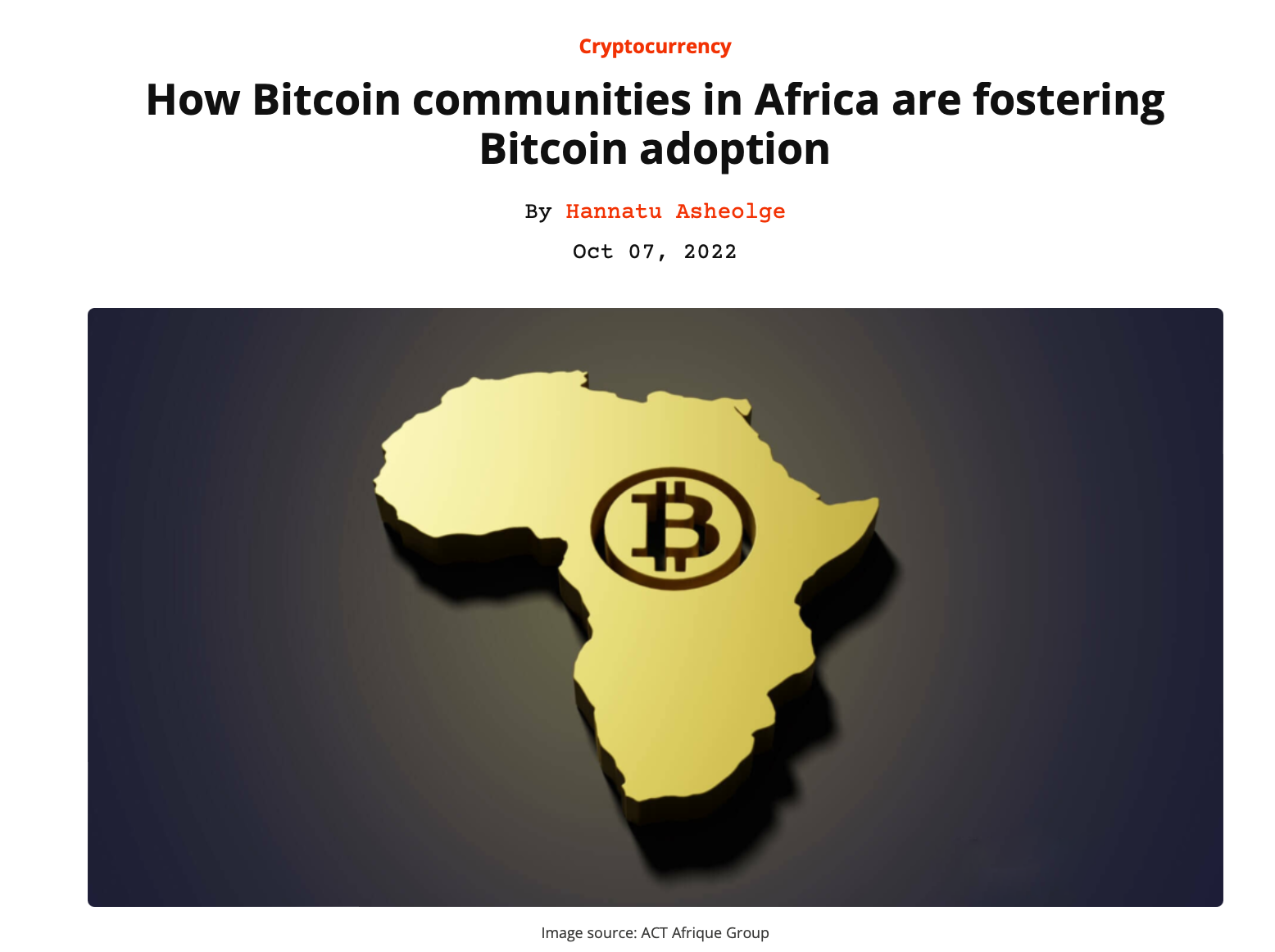 Bitcoin communities drive adoption in Africa - Techcabal Africa