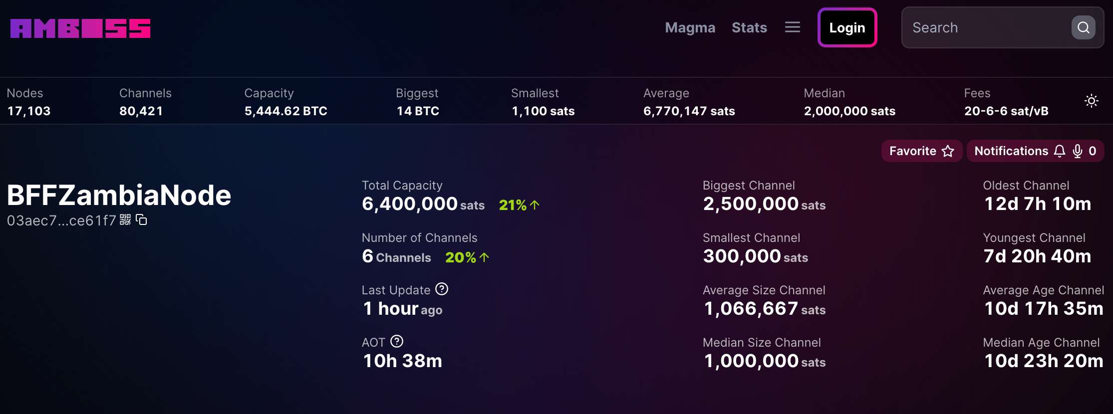BFF Zambia node current state, source: amboss