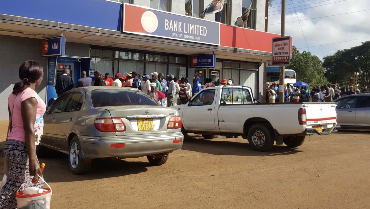 Queue outside a Zimbabwean bank